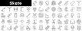 Set of outline skate icons. Minimalist thin linear web icon set. vector illustration Royalty Free Stock Photo
