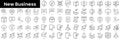 Set of outline startup and new business icons. Minimalist thin linear web icon set. vector illustration
