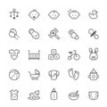 Set of Outline stroke Baby icon