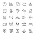 Set of Outline stroke Finance and Stock icon