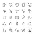 Set of Outline stroke Fitness icon