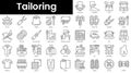 Set of outline tailoring icons. Minimalist thin linear web icon set. vector illustration Royalty Free Stock Photo