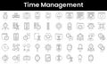 Set of outline time management icons. Minimalist thin linear web icon set. vector illustration