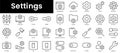 Set of outline tings icons. Minimalist thin linear web icon set. vector illustration