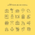 Set of Outline Travel Icons