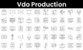 Set of outline vdo production icons. Minimalist thin linear web icon set. vector illustration