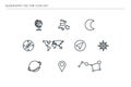 Set of outline vector school icons