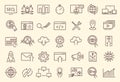 Set of outline web icons - Search engine optimization Royalty Free Stock Photo