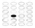 Set of oval border background. ellipse frames decoration elements design Royalty Free Stock Photo