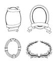 Set of oval hand-drawn doodle frames Royalty Free Stock Photo