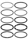 Set of oval label borders, simply shapes in monochrome design, black grunge drawing on white background Royalty Free Stock Photo