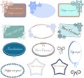 Set of oval and rectangular frames with snowflakes for Christmas or new year design Royalty Free Stock Photo