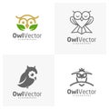 Set of Owl logo vector template, Creative Owl logo design concepts Royalty Free Stock Photo