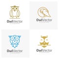 Set of Owl logo vector template, Creative Owl logo design concepts Royalty Free Stock Photo
