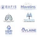 Set of oxygen concentrator respiratory logo design