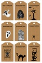 Set a package of Halloween sales tags