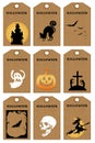 Set a package of Halloween sales tags