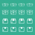 Set of packaging box icon. Flat shipping pack simple vector illustration.