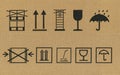 Set of packing symbols Royalty Free Stock Photo