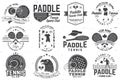 Set of Paddle tennis badge, emblem or sign. Vector illustration. Concept for shirt, print, stamp or tee.