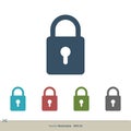 Set Padlock Icon Vector Logo Template Illustration Design. Vector EPS 10