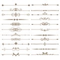 Set page dividers. Antique decorative elements.