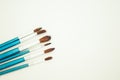 Set of paint brushes on the white background