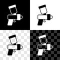 Set Paint spray gun icon isolated on black and white, transparent background. Vector Royalty Free Stock Photo