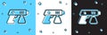 Set Paint spray gun icon isolated on blue and white, black background. Vector Royalty Free Stock Photo