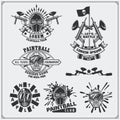 Set of paintball club labels, emblems, symbols, icons and design elements. Royalty Free Stock Photo