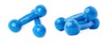 Set of Pair Plastic coated dumbells isolated over the white background