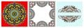 Set of paisley floral design elements for page decoration, frame, corner, divider, circle snowflake
