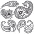 Set of Paisley patterns for design.