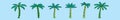 Set of palm tree cartoon icon design template with various models. vector illustration isolated on blue background Royalty Free Stock Photo