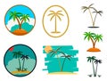 Set of palm tree illustrations Royalty Free Stock Photo