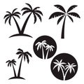 Set of palm tree labels and design elements. Vintage palms illustrations. Vector design element Royalty Free Stock Photo