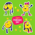 Set of Pancake Cartoon Traditional Style for Happy Pancake Day element Concept