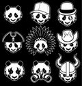 Set of panda head