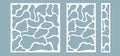 Set, panel for registration of the decorative surfaces. Abstract wall of stones. Vector illustration of a laser cutting. Plotter Royalty Free Stock Photo