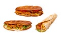 Set of pannini sandwiches Royalty Free Stock Photo
