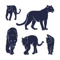 Set of Panther vector illustration design. Panther logo design Template Royalty Free Stock Photo