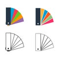 Set of Pantone color icon, colorful graphic catalog symbol, color template web vector illustration Royalty Free Stock Photo