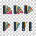 Set of Pantone color icon, colorful graphic catalog symbol, color template web vector illustration Royalty Free Stock Photo