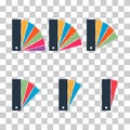 Set of Pantone color icon, colorful graphic catalog symbol, color template web vector illustration Royalty Free Stock Photo