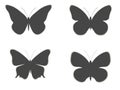 Set paper butterflies with shadow. Vector Royalty Free Stock Photo