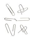 Set of paper clips in different angles