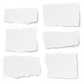 Set of paper different shapes tears isolated on white Royalty Free Stock Photo