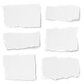 Set of paper different shapes tears isolated on white background Royalty Free Stock Photo