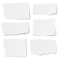 Set of paper different shapes tears lying on white background Royalty Free Stock Photo