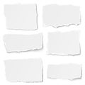 Set of paper different shapes tears placed on white Royalty Free Stock Photo